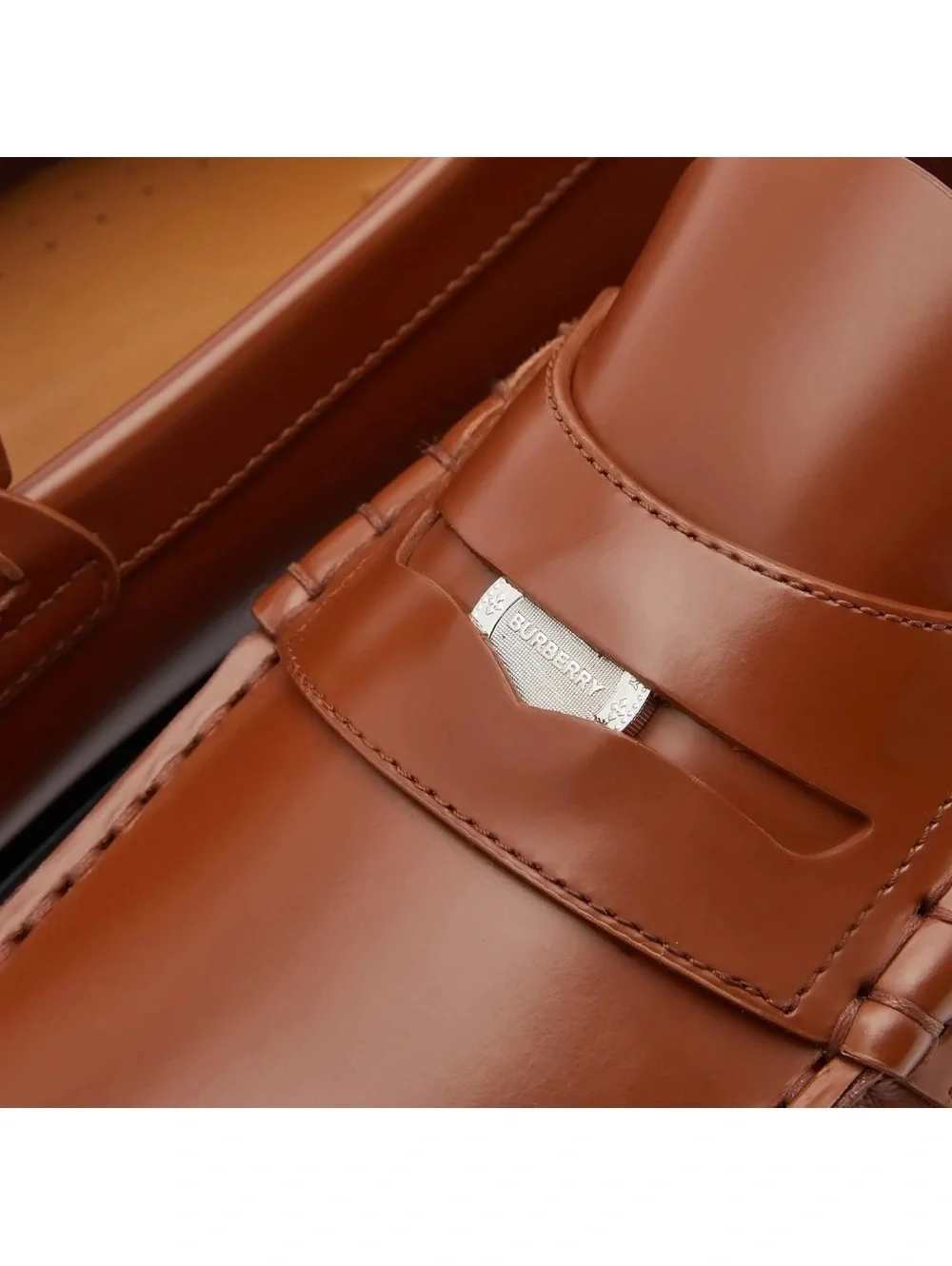 Burberry Brown Coin Loafers in Warm Oak Brown, Size EU42 UK8  display picture 1